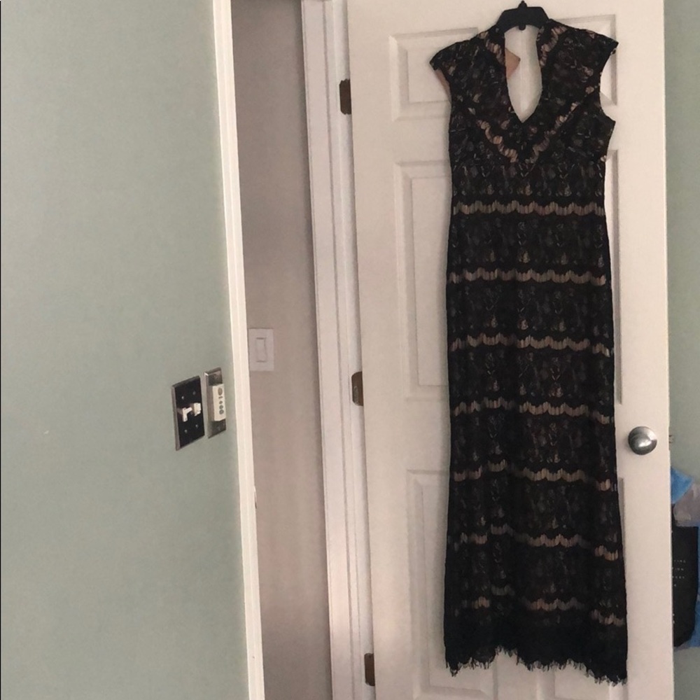 Long black overlay dress